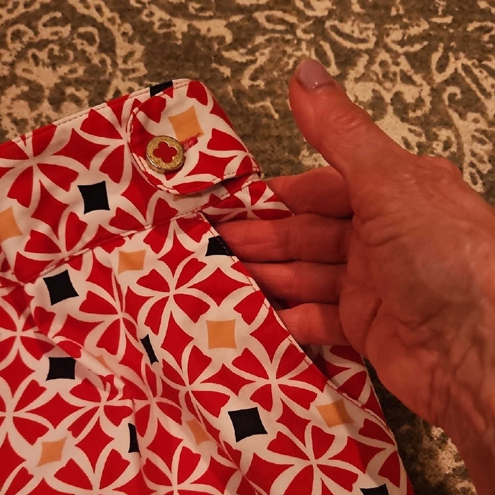 Red Geometric Patterned Skirt - Picture 3 of 5
